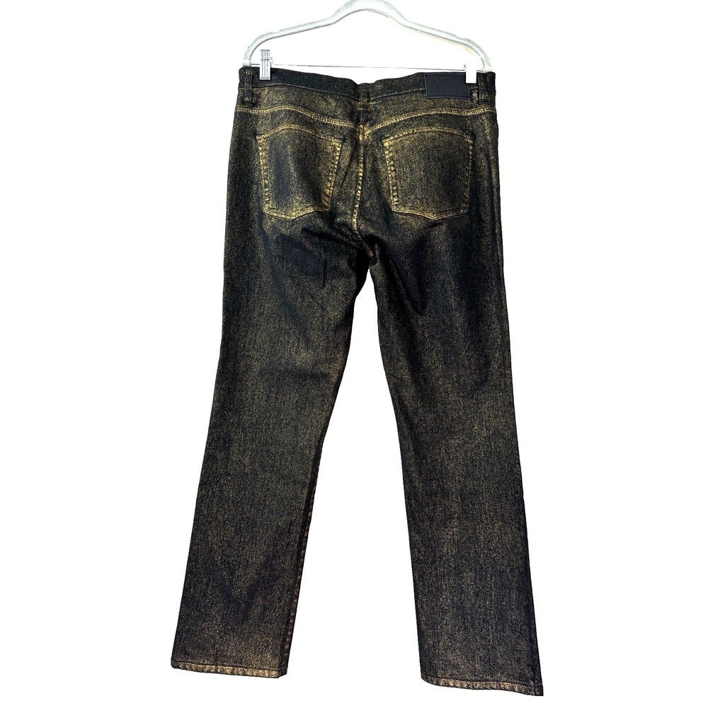 Lauren Ralph Lauren Women 12 Jeans Modern Straight Leg Metallic Glam Quiet Lux